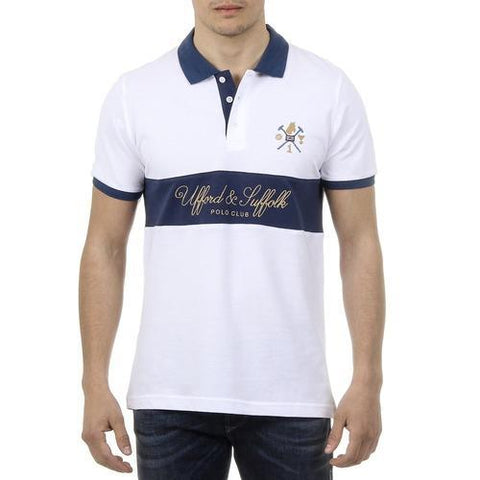 White L Ufford & Suffolk Polo Club Mens Polo Short Sleeves US002 WHITE
