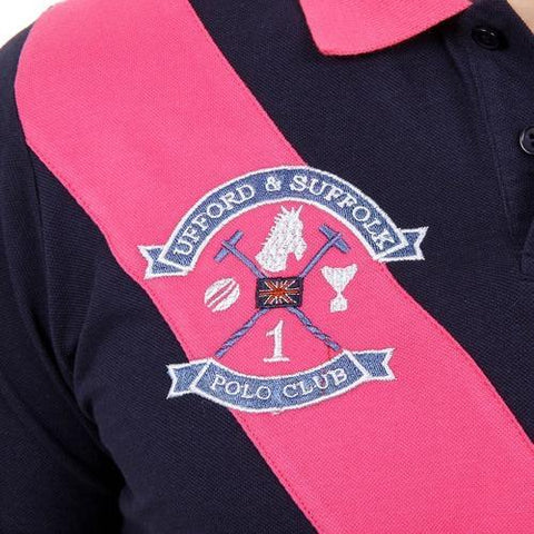 Blue L Ufford & Suffolk Polo Club Mens Polo Short Sleeves US003 INDIGO