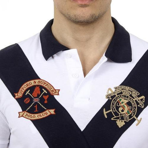 White L Ufford & Suffolk Polo Club Mens Polo Short Sleeves US003 WHITE