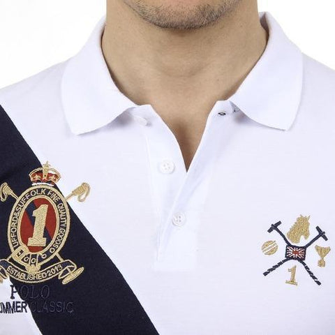 White M Ufford & Suffolk Polo Club Mens Polo Short Sleeves US004 WHITE