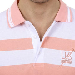 Pink L Ufford & Suffolk Polo Club Mens Polo Short Sleeves US006 PINK