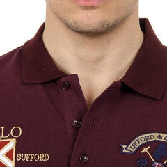 Bordeaux L Ufford & Suffolk Polo Club Mens Polo Short Sleeves US007 BORDEAUX