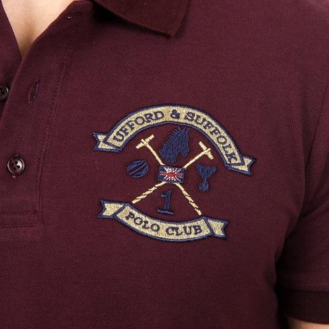 Bordeaux XXL Ufford & Suffolk Polo Club Mens Polo Short Sleeves US007 BORDEAUX