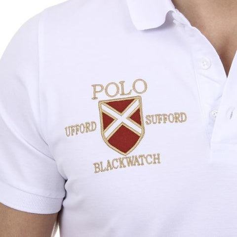 White M Ufford & Suffolk Polo Club Mens Polo Short Sleeves US007 WHITE