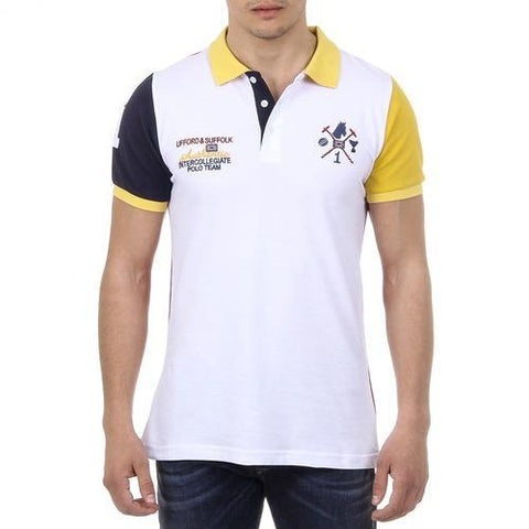 White L Ufford & Suffolk Polo Club Mens Polo Short Sleeves US009 WHITE
