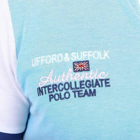 Light Blue M Ufford & Suffolk Polo Club Mens Polo Short Sleeves US009 TURQUOISE