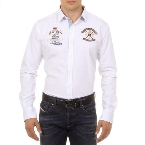 White S Ufford & Suffolk Polo Club Mens Shirt Long Sleeves US010 WHITE