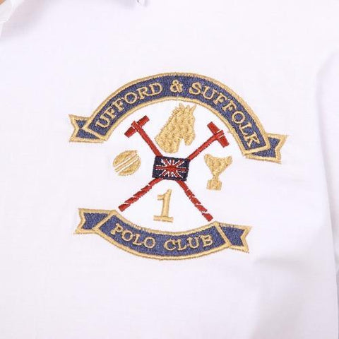 White L Ufford & Suffolk Polo Club Mens Shirt Long Sleeves US010 WHITE