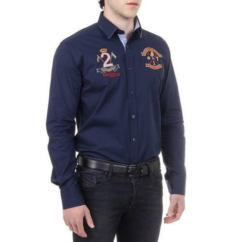 Blue XXL Ufford & Suffolk Polo Club Mens Shirt Long Sleeves US010 NAVY BLUE