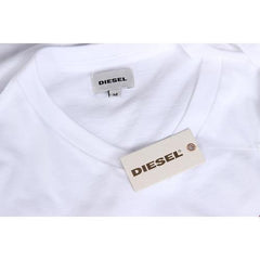 White S Diesel Mens T-Shirt Short Sleeves V-Neck 00SDG0 R091B 100 T-KRITIL