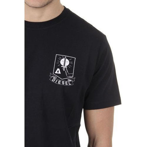 Black L Diesel Mens T-Shirt Short Sleeves Round Neck 00SHC0 0JAHZ 900 T-OKE