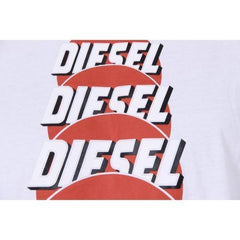 White S Diesel Mens T-Shirt Short Sleeves Round Neck 00SI7X 0091B 100 T-PALAGIA