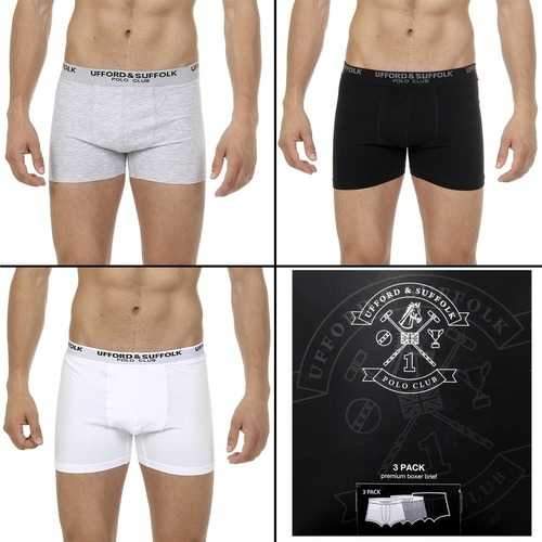 Multicolor S Ufford & Suffolk Polo Club Mens Three pack boxer trunk US100