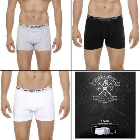 Multicolor S Ufford & Suffolk Polo Club Mens Three pack boxer trunk US200