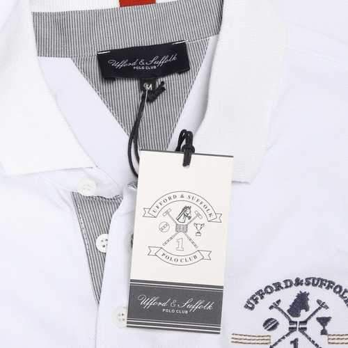 White XL Ufford & Suffolk Polo Club Mens Polo Short Sleeves US025 WHITE