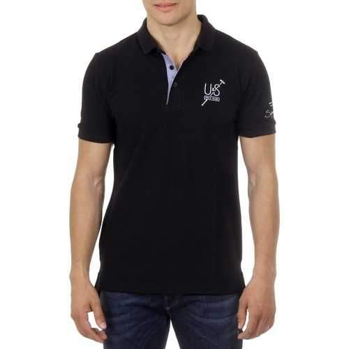 Black L Ufford & Suffolk Polo Club Mens Polo Short Sleeves US026 BLACK