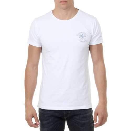 White M Ufford & Suffolk Polo Club Mens T-Shirt Short Sleeves Round Neck US028 WHITE