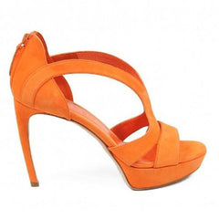 Orange 40 EUR - 10 US Alexander McQueen ladies sandals 314764 WA020 7535