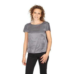 Grey 40 IT - 4 US Armani Collezioni ladies shirt short sleeve without buttons RMC17T RM502 019