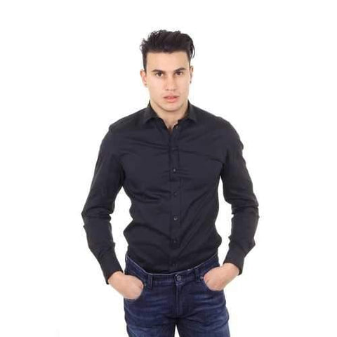 Black S Armani Collezioni mens shirt long sleeve PCSSDL PC0F0 999