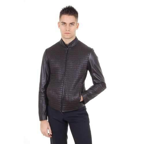 Brown 50 IT - 40 US Armani Collezioni mens leather jacket SCR03P SCP01 650