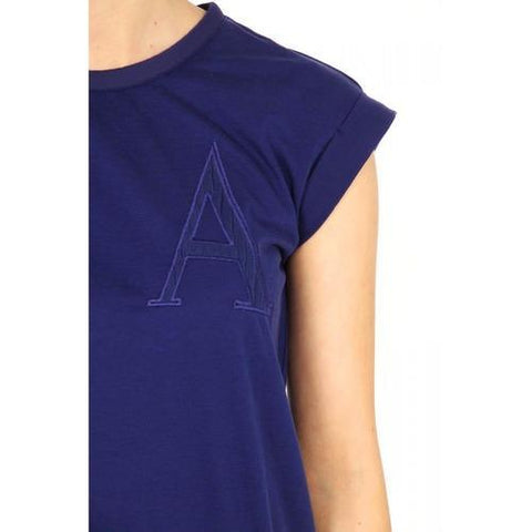 Blue 42 EUR - 6 US Emporio Armani ladies t-shirt short sleeve AGH61 CQ 35