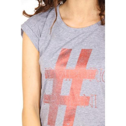 Grey 42 EUR - 6 US Emporio Armani ladies t-shirt short sleeve AGH64 CQ C2