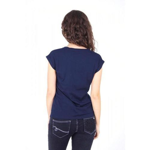 Blue 42 EUR - 6 US Emporio Armani ladies t-shirt short sleeve AGH76 CZ N5