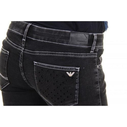 Black 27 EUR - 27 US Emporio Armani ladies jeans AGJ01 BL 12