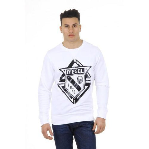White L Diesel mens sweater S-CHOOL 00SHXQ 0IAGX 100