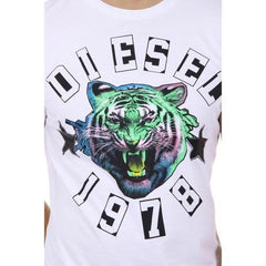 White L Diesel mens t-shirt T-THE-KING 00SAA0 0RDFM 100