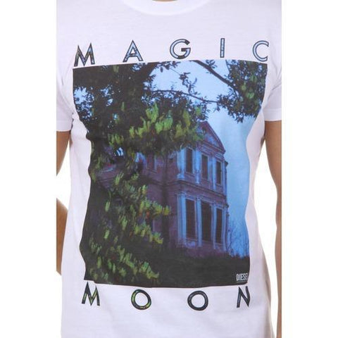 White L Diesel mens t-shirt T-ISSA 00SC41 0EADQ 100