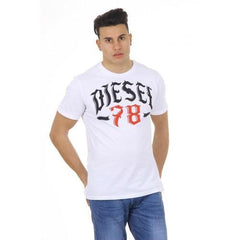 White S Diesel mens t-shirt T-LONAD 00SDG2 0091B 100