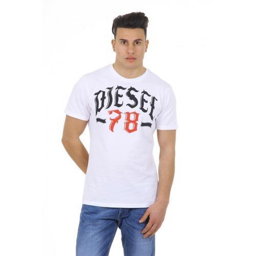 White S Diesel mens t-shirt T-LONAD 00SDG2 0091B 100