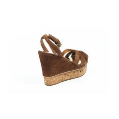 Brown 40 EUR - 10 US Sebastian Milano ladies espadrille wedge sandal S3178CRC CROSTA CUOIO
