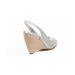 Silver 37.5 EUR - 7.5 US Sebastian Milano ladies espadrille wedge sandal S2561X VAR X RASO SETA ARGENTO