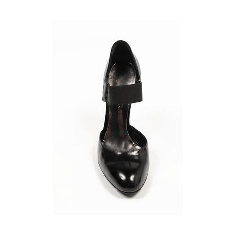 Black 41 EUR - 11 US Sebastian Milano ladies side cross strap pump 3215 BLACK SPAZZOLATO NERO
