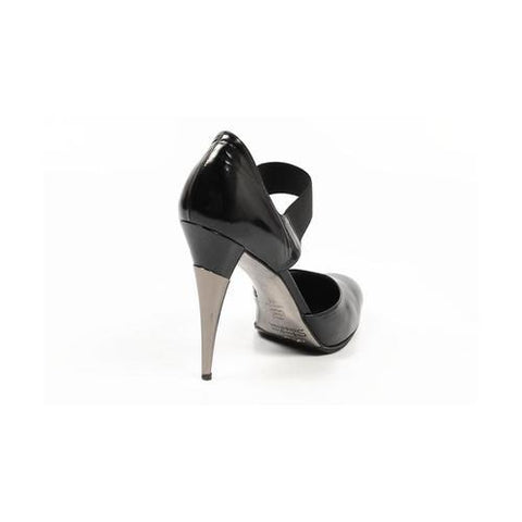 Black 41 EUR - 11 US Sebastian Milano ladies side cross strap pump 3215 BLACK SPAZZOLATO NERO