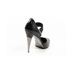 Black 41 EUR - 11 US Sebastian Milano ladies side cross strap pump 3215 BLACK SPAZZOLATO NERO