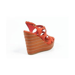 Coral 36 EUR - 6 US Sebastian Milano ladies espadrille wedge sandal 4200 CAMOSCIO CORALLO