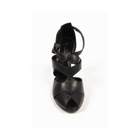 Black 41 EUR - 11 US Sebastian Milano ladies pump sandal S3810 VIT.NAPPATO BIB NERO