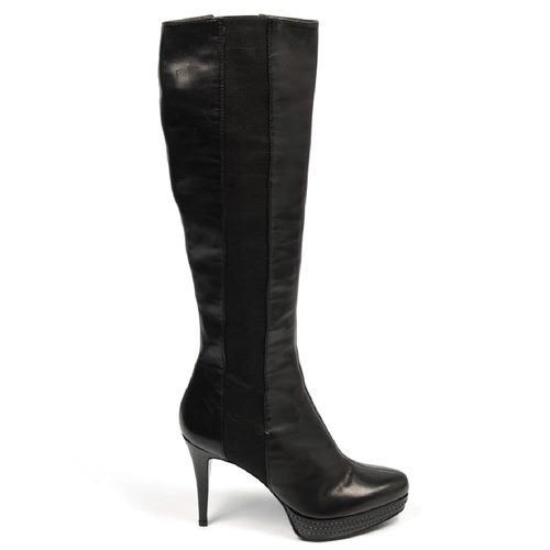 Black 41 EUR - 11 US Sebastian Milano ladies high boot S4659 VIT NO GOLDEN NERO