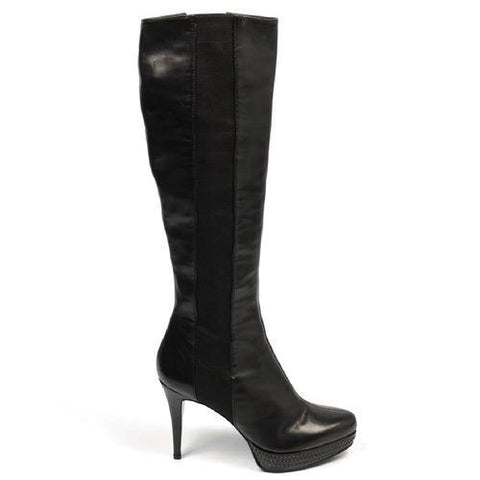 Black 41 EUR - 11 US Sebastian Milano ladies high boot S4659 VIT NO GOLDEN NERO