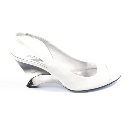 White 36.5 EUR - 6.5 US Sebastian Milano ladies sandal S3518VY VERNICE BIANCA