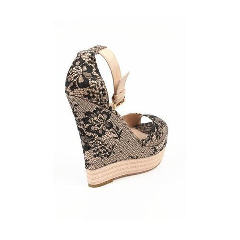 Beige 40 EUR - 10 US Sebastian Milano ladies espadrille wedge sandal S6109 PIZZO SU RASO PIZZO SU RASO