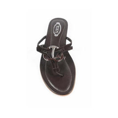 Dark Brown 36 EUR - 6 US (241mm) Tods ladies flat sandal XXW0II07811HR0S800