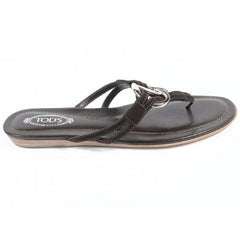 Dark Brown 36 EUR - 6 US (241mm) Tods ladies flat sandal XXW0II07811HR0S800
