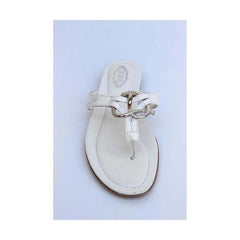 White 36.5 EUR - 6.5 US (244mm) Tods ladies flat sandal XXW0II07810OW0B001