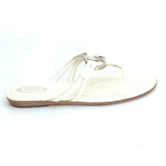 White 36.5 EUR - 6.5 US (244mm) Tods ladies flat sandal XXW0II07810OW0B001