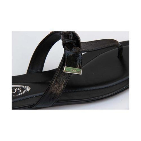 Black 36 EUR - 6 US (241mm) Tods ladies flat sandal XXW0II0A120ATSB999